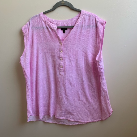 Talbots Tops - ❤️ Talbots pink striped cotton tunic 2X